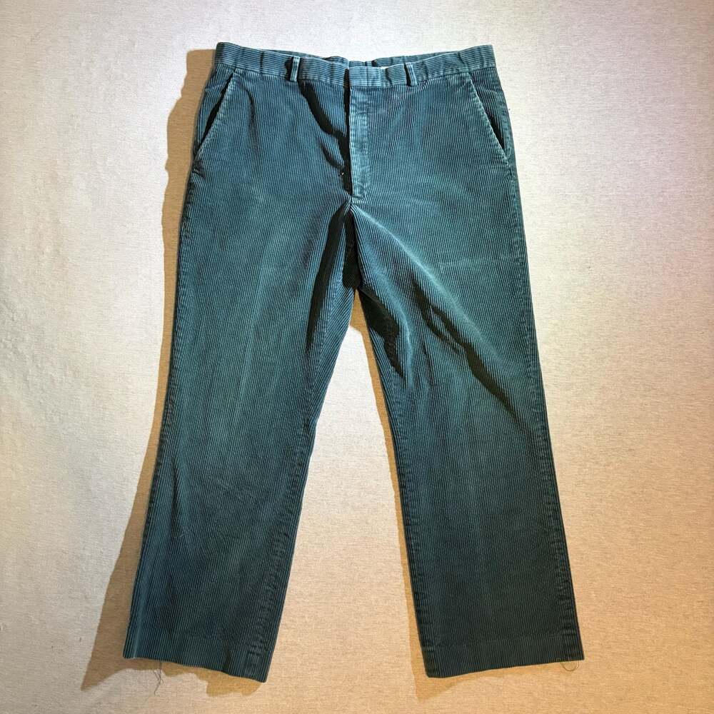 Vintage L.L. Bean Men's Dark Green Corduroy Trousers Made in USA